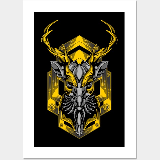 golden deer Wall Art by sugiartoss_